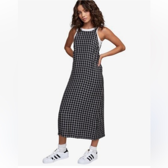 Vintage 90s Y2K Diesel graph grid style dress with floral detailing super rare - Picture 3 of 16